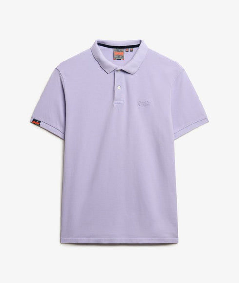 Superdry Vint Destroy Polo Tee Shirt Lavender